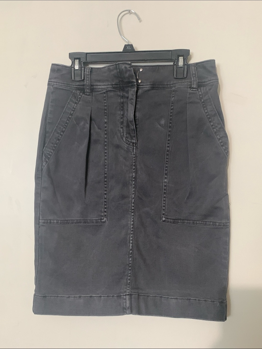 J. Crew Black Pencil Skirt with Front Patch Pockets
